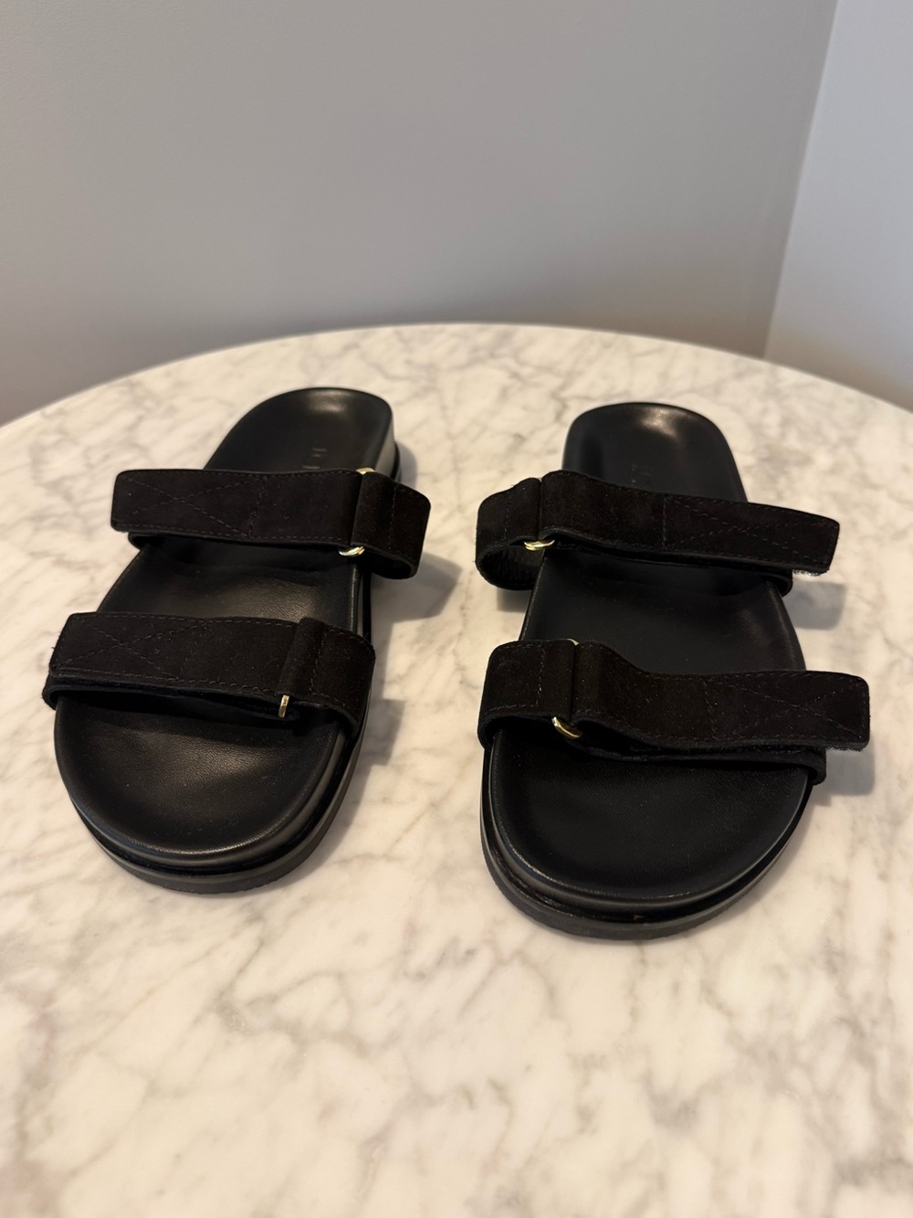 NWOT New Colbie wide-strap sandals in suede and leather Size 9 - Picture 3 of 10